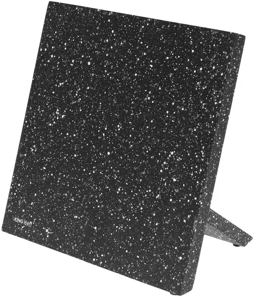 Kinghoff messenblok magnetisch – universeel messenrek in zwarte marmerlook – foto 2