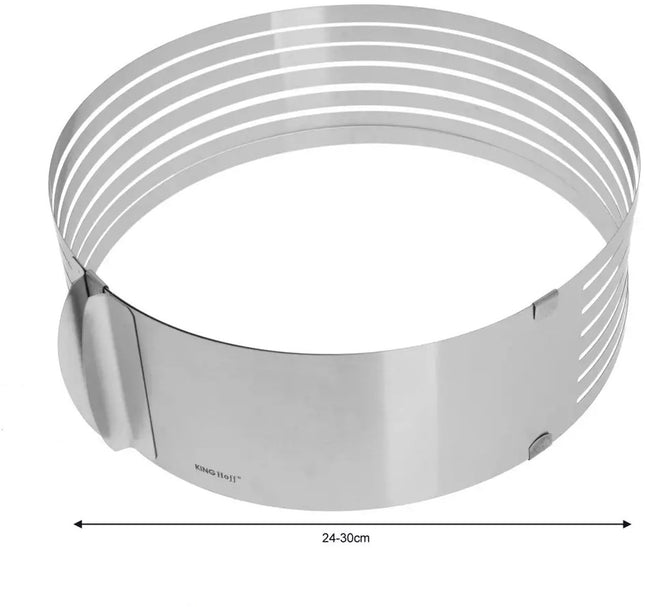 Lot de 3 cercles à pâtisserie - Acier inoxydable - Ø 24-30 cm x 8,5 cm de hauteur - Diamètre réglable - Moule à gâteau - Moule de cuisson - Ajustable