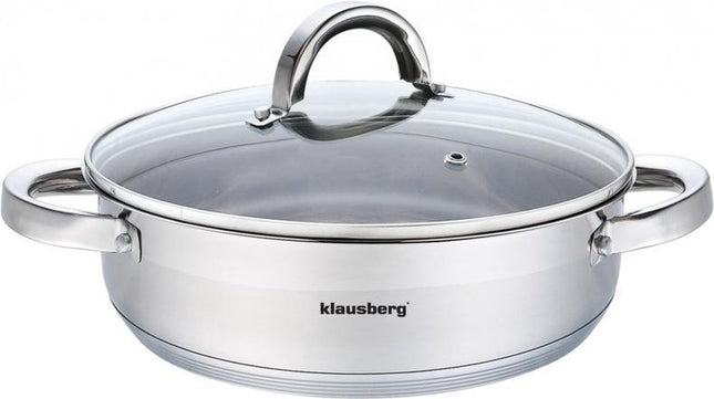 Klausberg lage kookpan met deksel – 3,5 liter, Ø 24 cm, 18/10 edelstaal