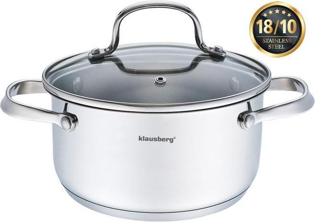 Klausberg 7213 kookpan Prestige II met deksel – RVS, 3,3 liter, Ø 20 cm