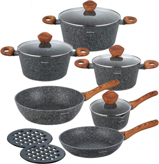 Klausberg 7242 Topfset - 12-teilig - Geschmiedetes Aluminium - Alle Kochfelder
