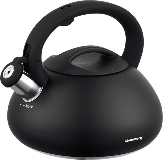 Fluitketel met zwarte marmercoating – RVS, 2,8 liter, ook voor inductie