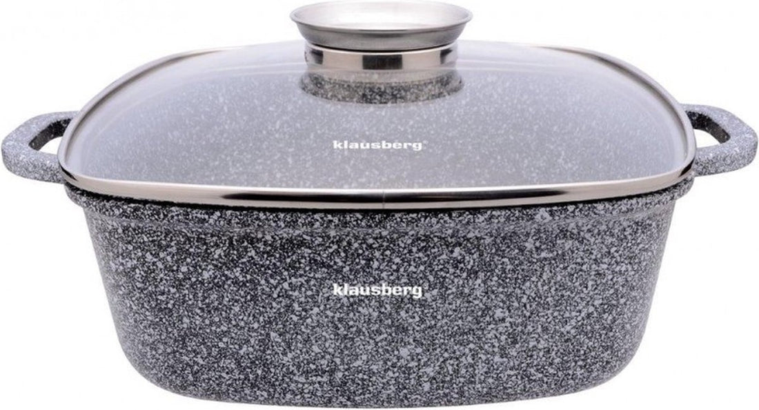 Klausberg Braadpan - kookpan - 28 cm - 6, 5 L - marmeren coating - aroma dop