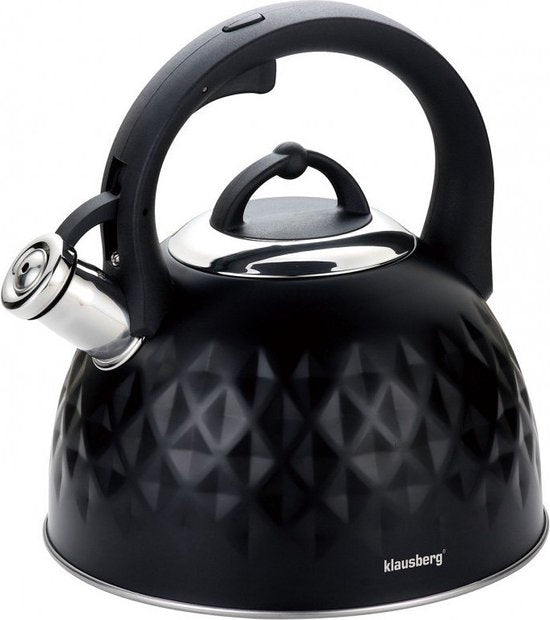 Klausberg 7550 - Traditional whistling kettle - black - 3 litres