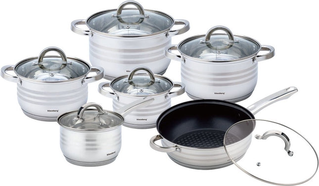 Klausberg 7698 - 12-piece cookware set - cooking pots - 16-16-18-20 - 24-24 cm - with lids