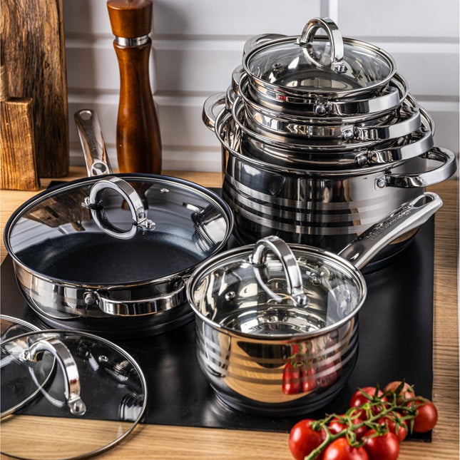 Klausberg 7698 - 12-piece cookware set - cooking pots - 16-16-18-20 - 24-24 cm - with lids