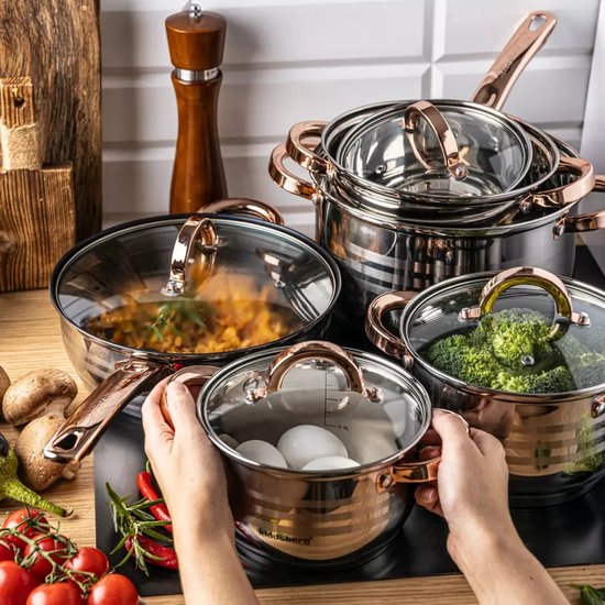 Klausberg 7700 - 12-piece cookware set - pots - 16-16-18-20-24-24 cm - with lids