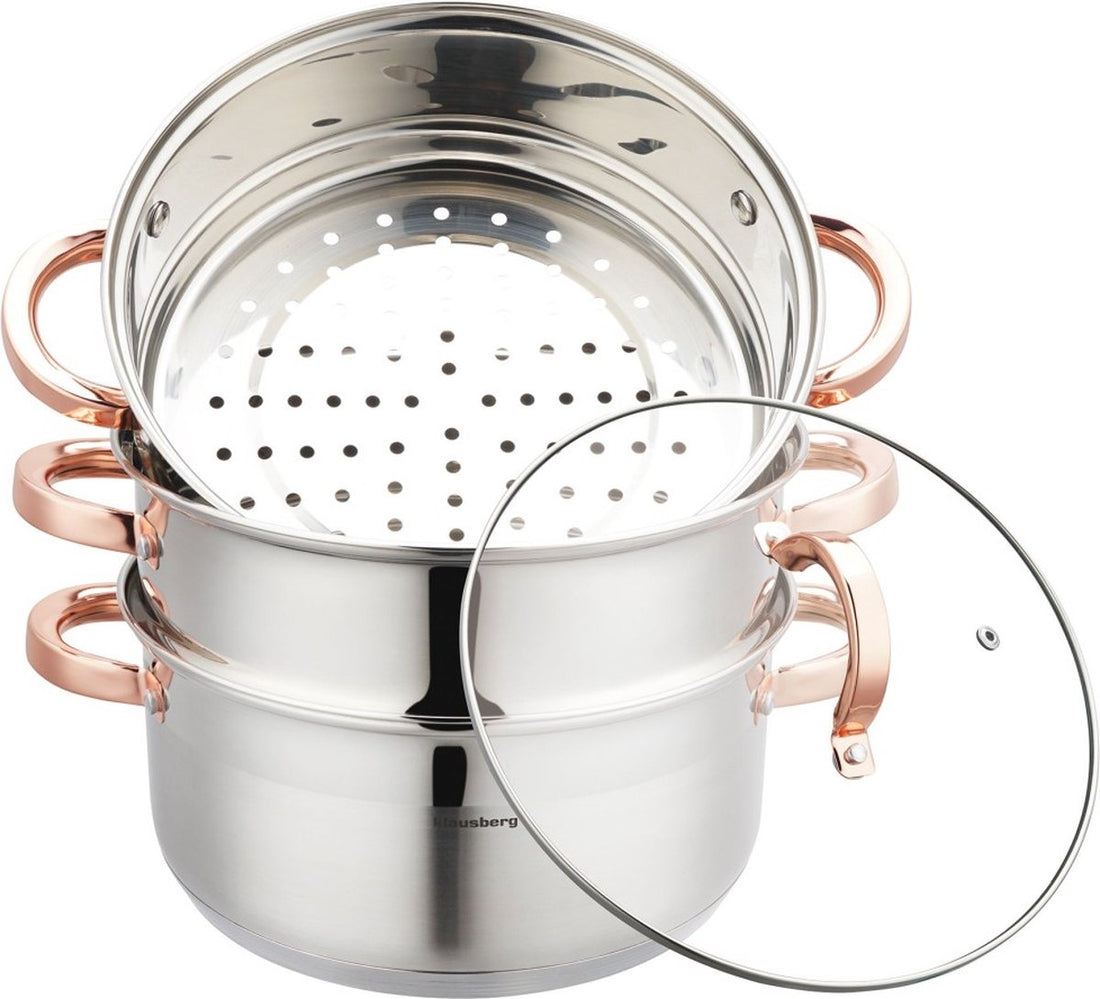 Klausberg 7735 - steamer - 4-piece - 24 cm - 5 litres - stainless steel - all heat sources