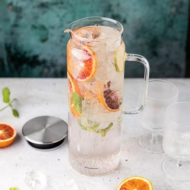 Klausberg glazen kan 1 liter – karaf van borosilicaatglas met handvat – foto 2