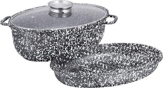 Klausberg gietijzeren braadpan 8 liter met deksel – voor alle kookplaten