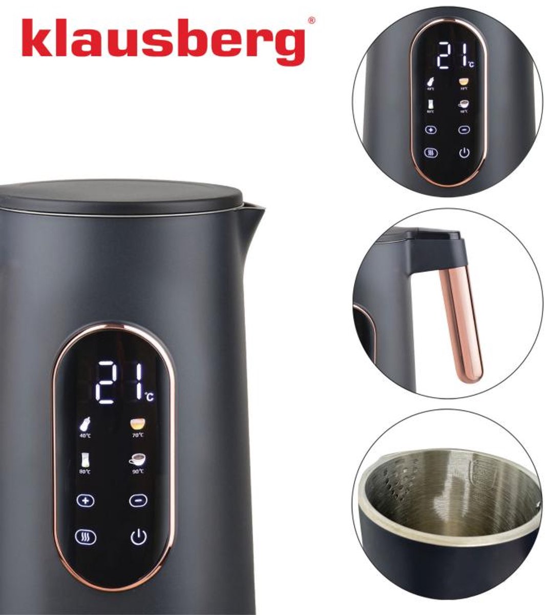 Klausberg KB-7892 waterkoker met 13 temperatuurstanden – 1,7 liter, 2200 W – foto 5