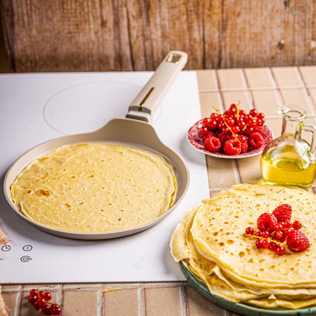 Klausberg KB-7965 pannenkoekenpan 24 cm – beige crêpepan, ook voor inductie – foto 3
