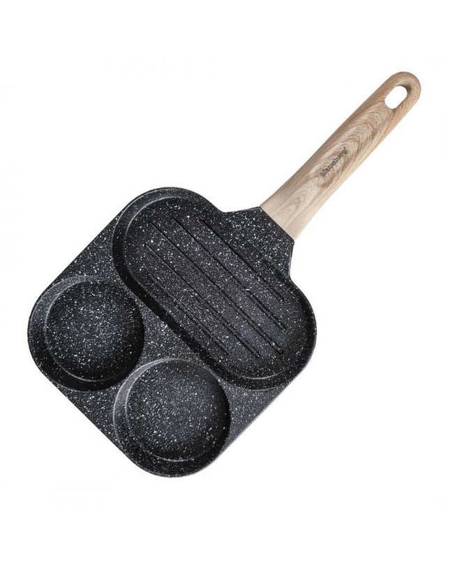 Klausberg Marble Pan with 3 Sections – Non-stick, Grill Function, Suitable for All Hobs