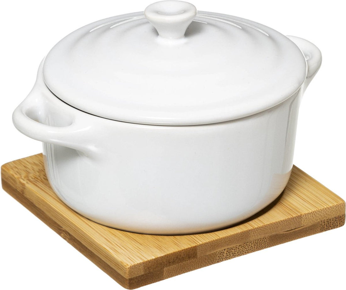 Kleine braadpan met deksel van keramiek – ovenschaaltje, Ø 10 cm