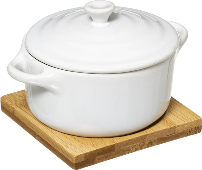 Kleine braadpan met deksel van keramiek – ovenschaaltje, Ø 10 cm
