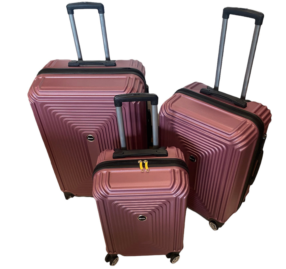 Lot de 3 valises - Rigides Set de trolley avec serrure TSA Dried Rose