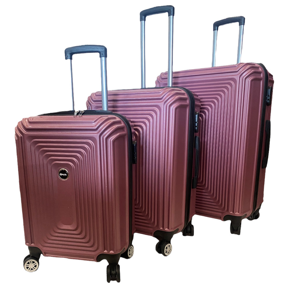 Lot de 3 valises - Rigides Set de trolley avec serrure TSA Dried Rose