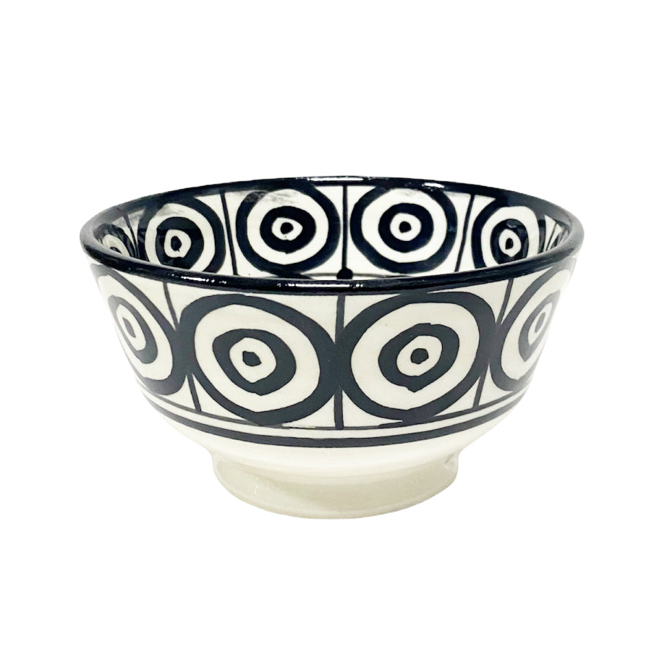 Moroccan pottery bowl black and white