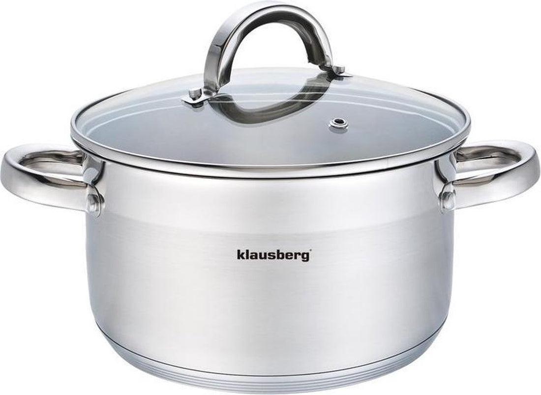 Klausberg kookpan met deksel – 4 liter, Ø 22 cm, 18/10 edelstaal