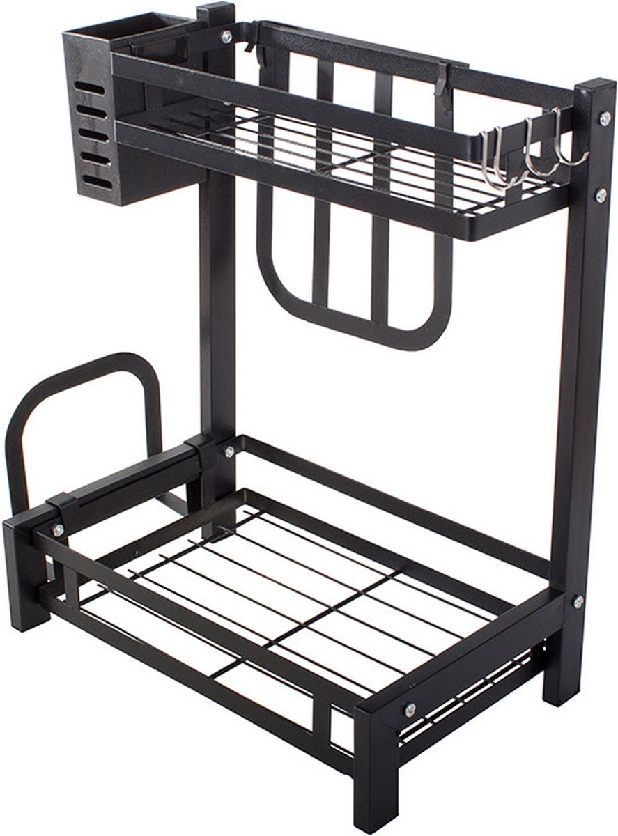 Etagere Küchenregal schwarzes Metall 2 Etagen