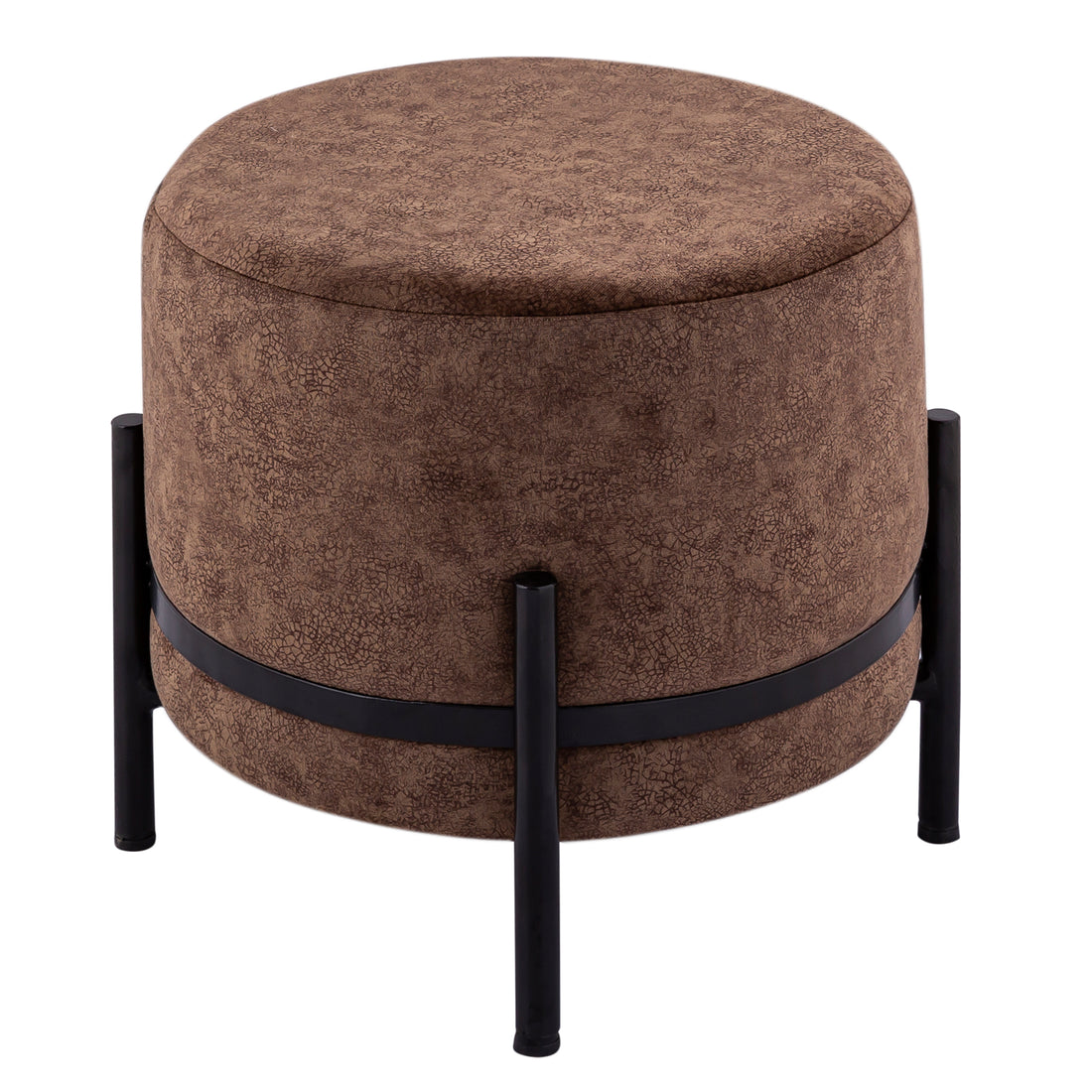 Hocker Wildleder-Optik Pouf Ø 35 H 37 cm