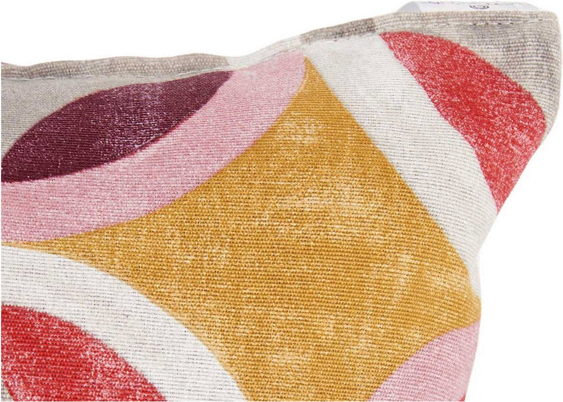 Set van 2 sierkussens rood met cirkels – 45 x 45 x 12 cm – foto 2