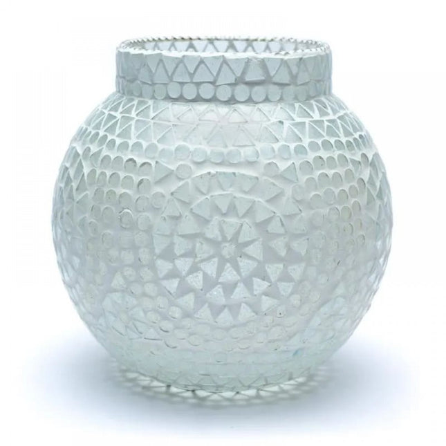 Photophore mosaïque blanc 18 CM