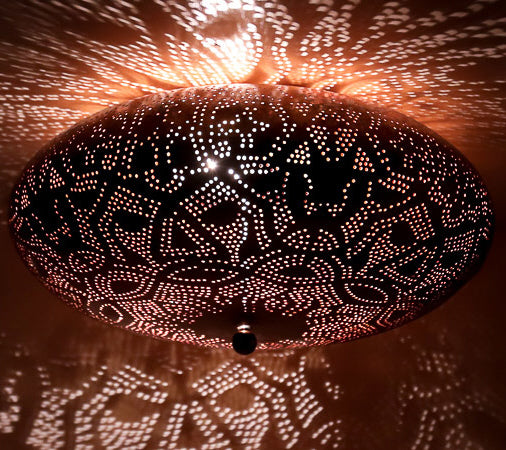 Orientalische Deckenleuchte Filigran 38 cm - Vintage Kupfer