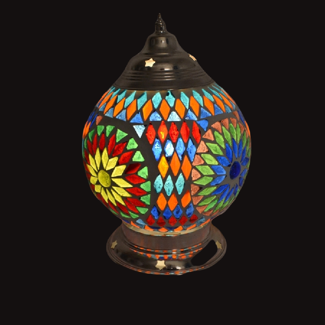 Mittelmeer-Tischleuchte Mosaik Ø 15 cm