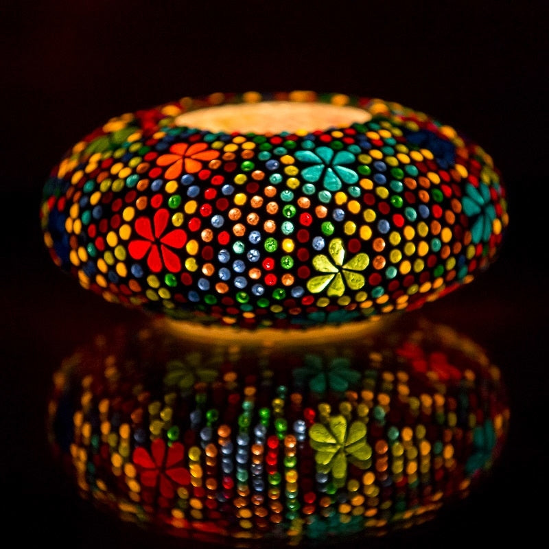 Mediterranean mosaic tea light holder - UFO