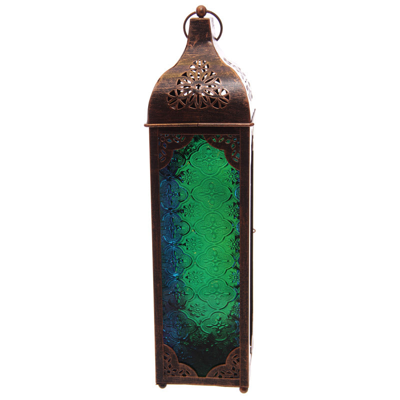 Moroccan Lantern Bronze-colored Metal & Glass