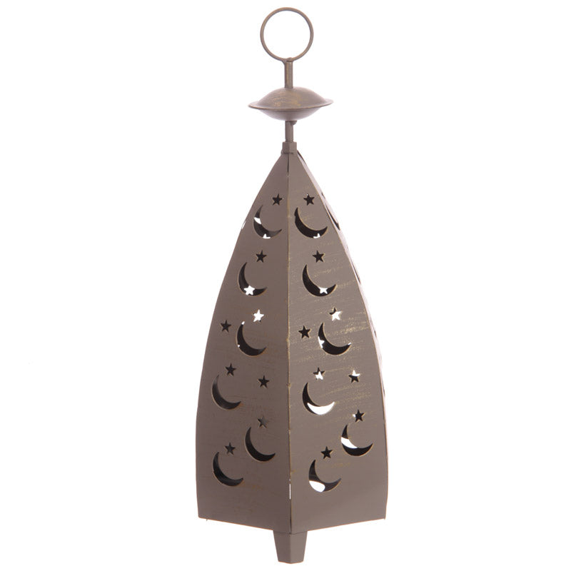 Grey Moroccan Lantern Moon Star