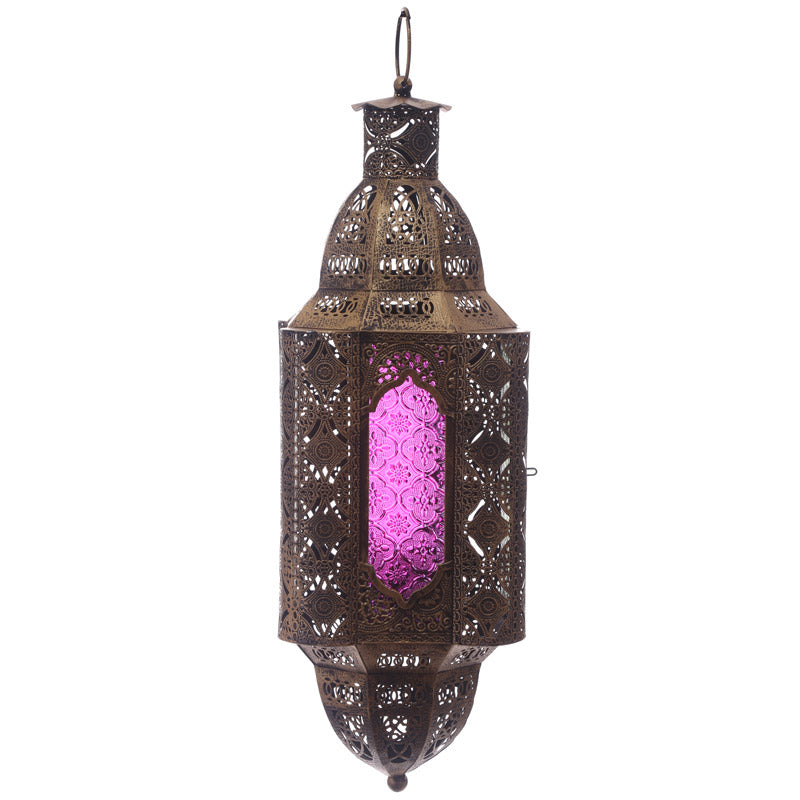 Lanterne Marocaine Suspendue Cadre Couleur Or