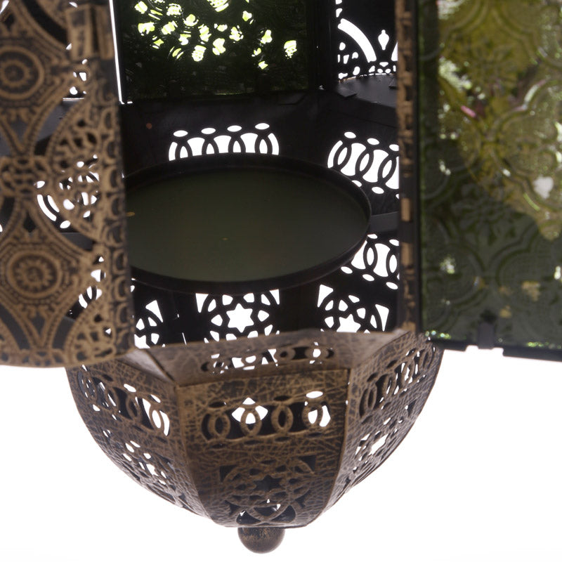 Lanterne Marocaine Suspendue Cadre Couleur Or