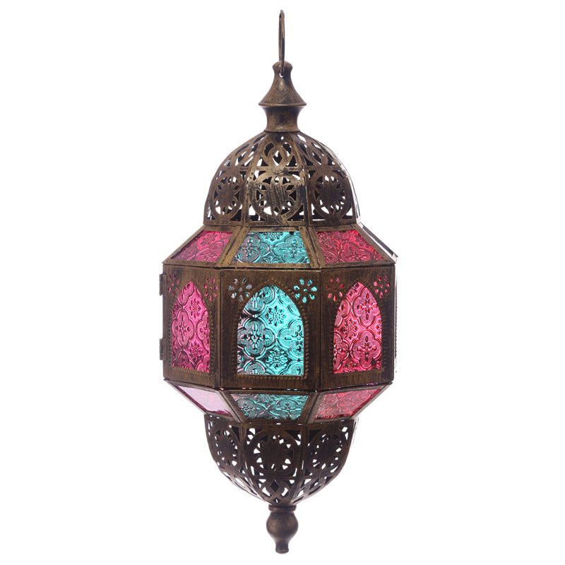 Hanging Moroccan Lantern Gold-colored Octagonal