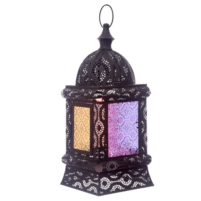 Standing Moroccan Lantern black trim