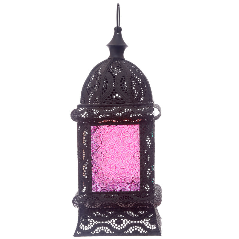 Standing Moroccan Lantern black trim