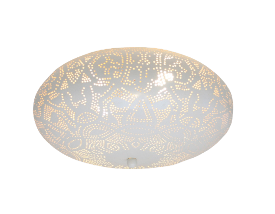 Mediterranean filigree ceiling lamp 25 cm - white - vintage gold