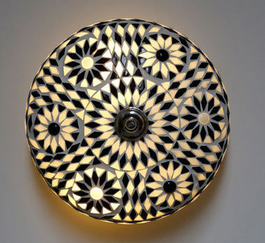 Deckenleuchte Mosaik mediterranes Design 25 cm - schwarz-weiß