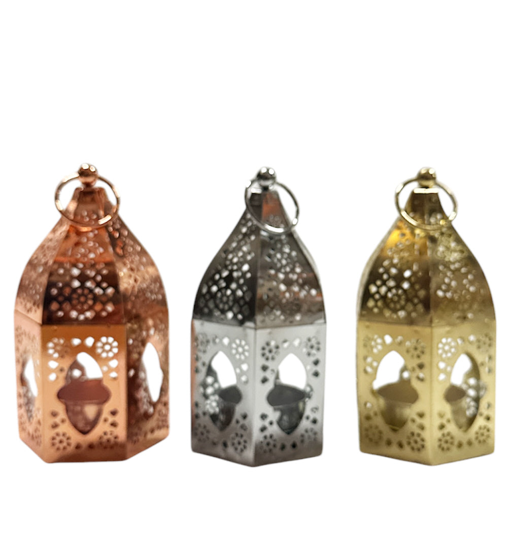 Photophore petite lanterne Fatima en verre transparent