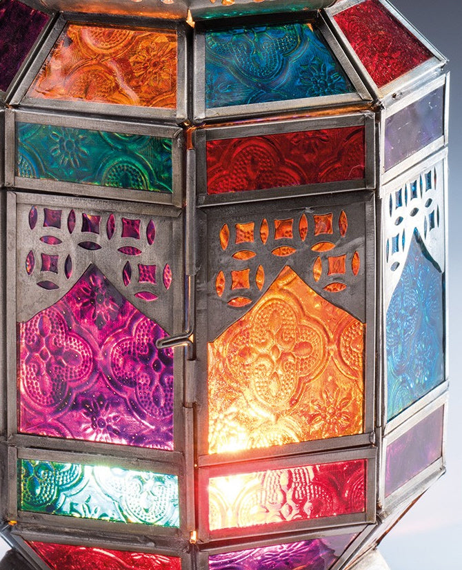 Grande lanterne marocaine multi-verres