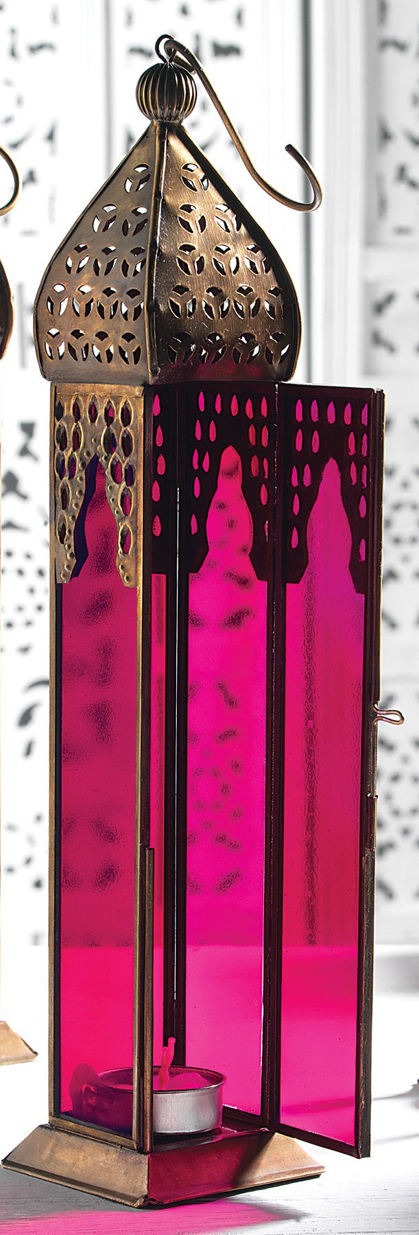 Longue lanterne marocaine en verre