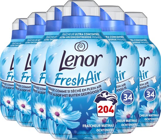 Lenor Fresh Air Morning Fresh - Fabric Conditioner - 6 x 34 Washes Value Pack