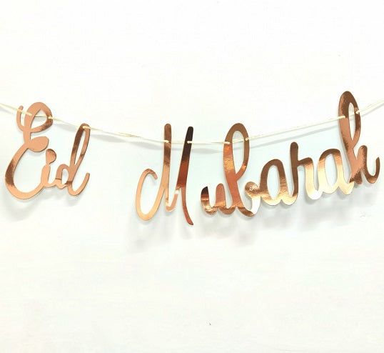 Guirlande de lettres Eid Mubarak Or rose