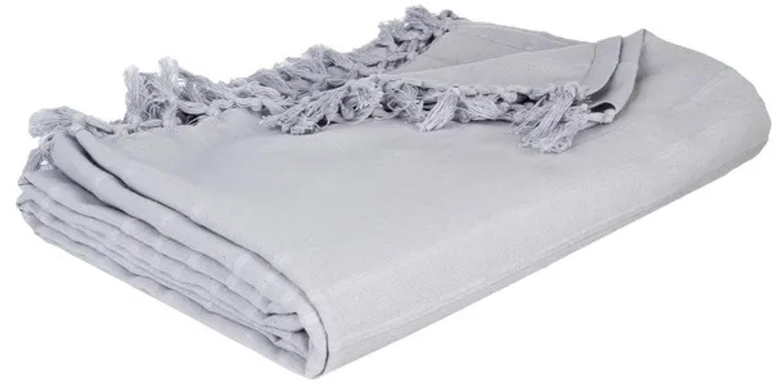 Lichtgrijs katoenen bedsprei 160 x 220 cm