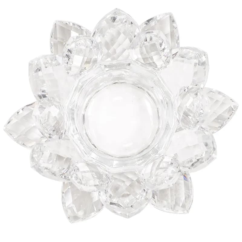 Lotus kaarshouder van kristalglas – voor waxinelichtjes, ca. 11 x 5,5 cm – foto 2