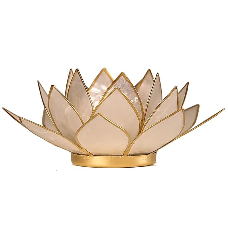 Lotus sfeerlicht parelmoer goudrand