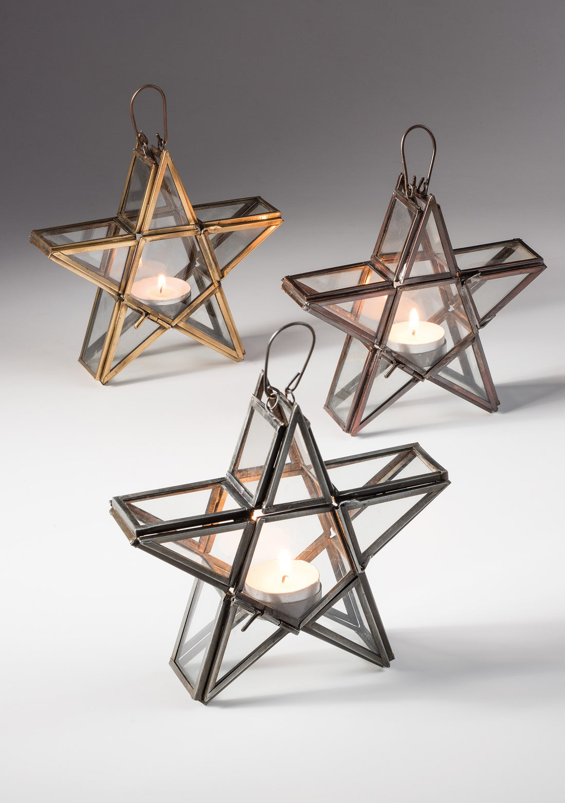 Staande sterlantaarn helder glas