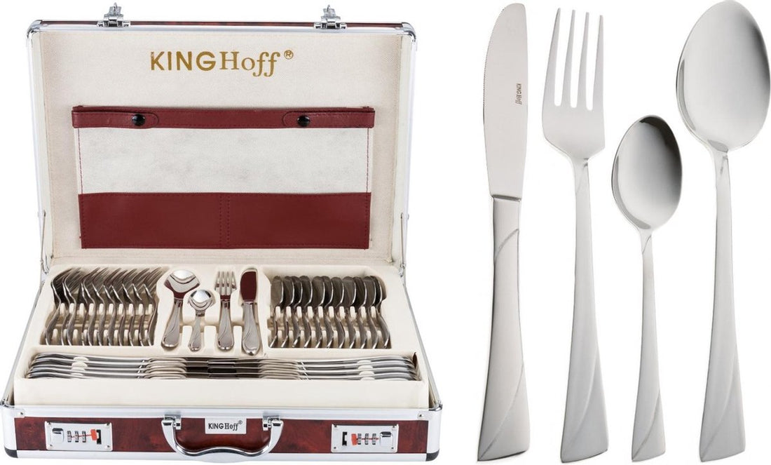 Kinghoff 3565 bestekset in koffer – 72-delig, 12 personen, RVS