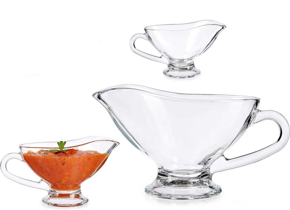 Luxuriöse Glas-Soßen-/Sauciere transparent 19 x 9 x 10 cm